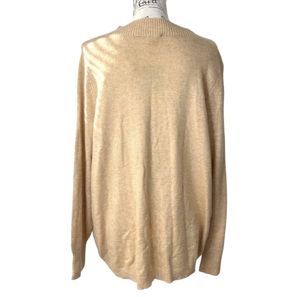 Chicos Pullover Sweater Embroidered Cheetah Long Sleeves Beige Womens XL NEW - Picture 4 of 9